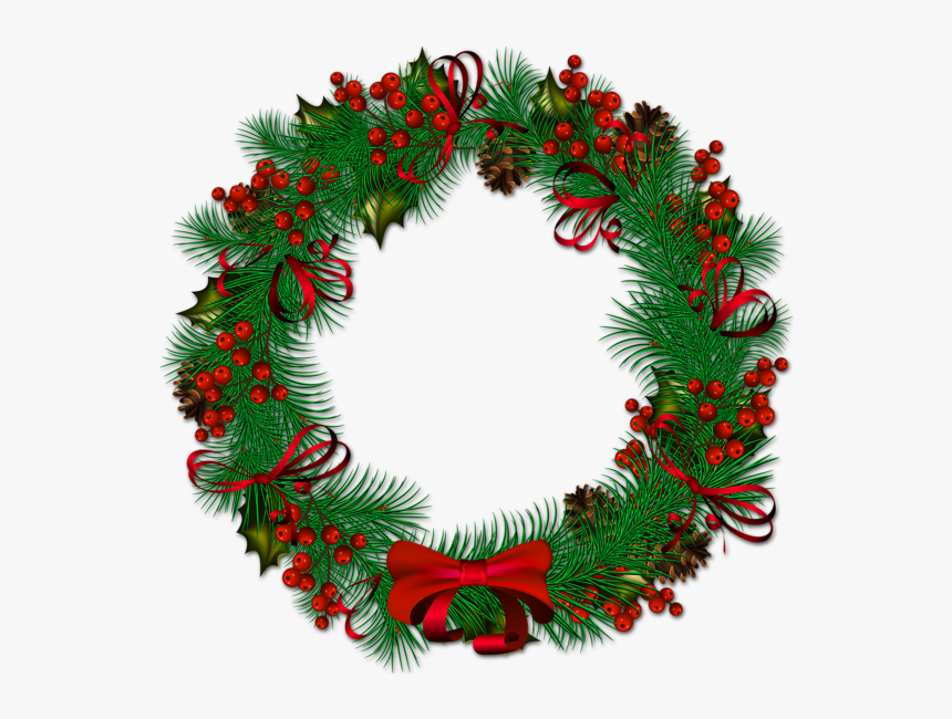 Holly Clipart Wreaths - Christmas Wreath Png Transparent, Png Download, Free Download