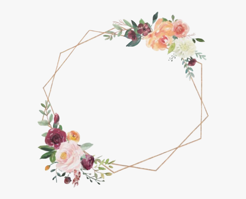 #frame #overlay #flowers #roses #geometric #kpopaesthetic - Geometric Flower Frame Png, Transparent Png, Free Download