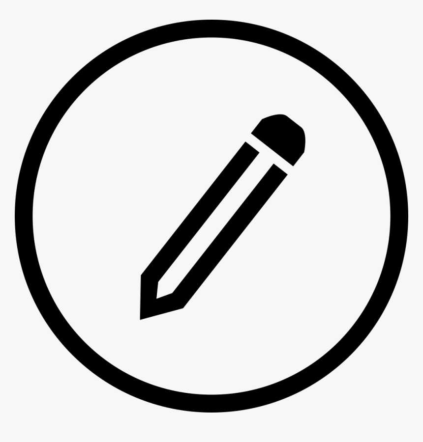 Pencil Writing Tool Symbol In Circular Button Outline - Socket Io Logo Png, Transparent Png, Free Download