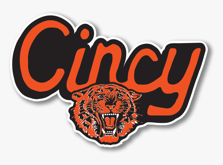 Cincy Cursive Tiger Sticker [tag] - Illustration, HD Png Download, Free Download