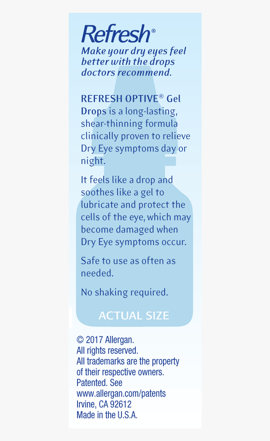 Refresh Eye Drops, HD Png Download, Free Download