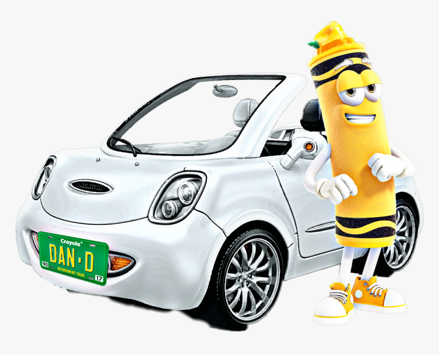 #cute #yellow #crayon #white #car - Crayon, HD Png Download, Free Download