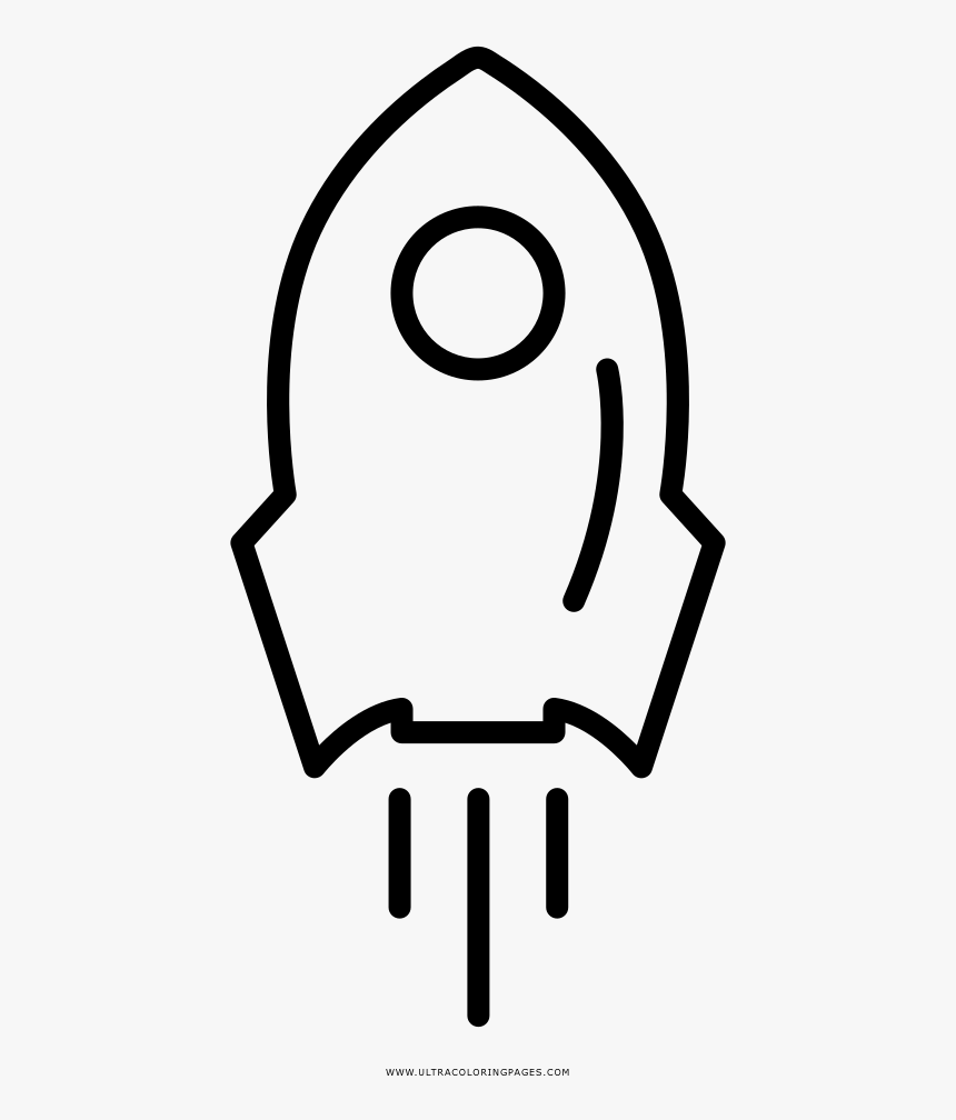 Space Rocket Coloring Page - Space Rocket Drawing Easy, HD Png Download, Free Download