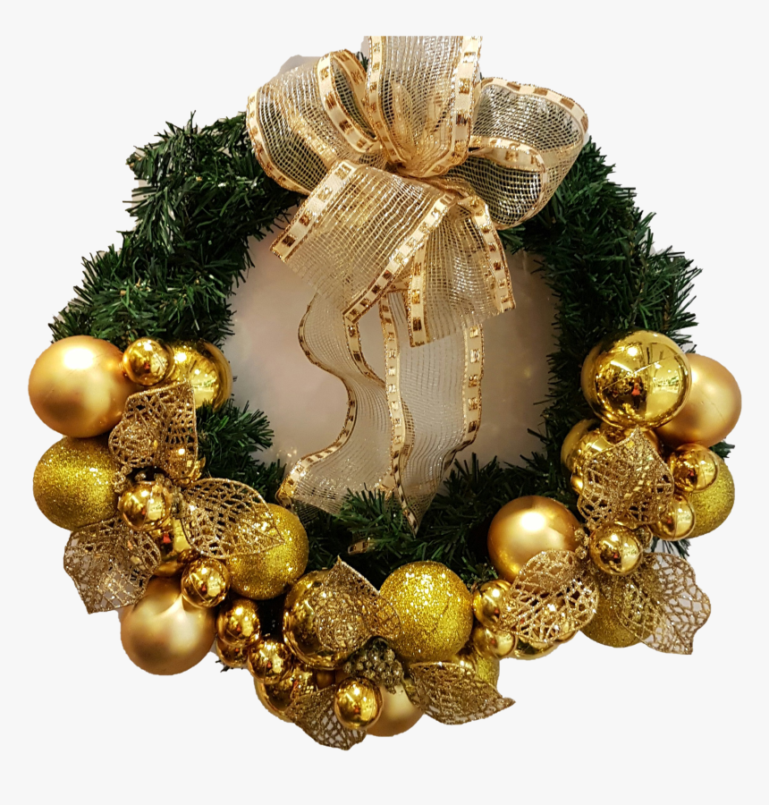 Gold Christmas Wreath Png Image - Wreath, Transparent Png, Free Download