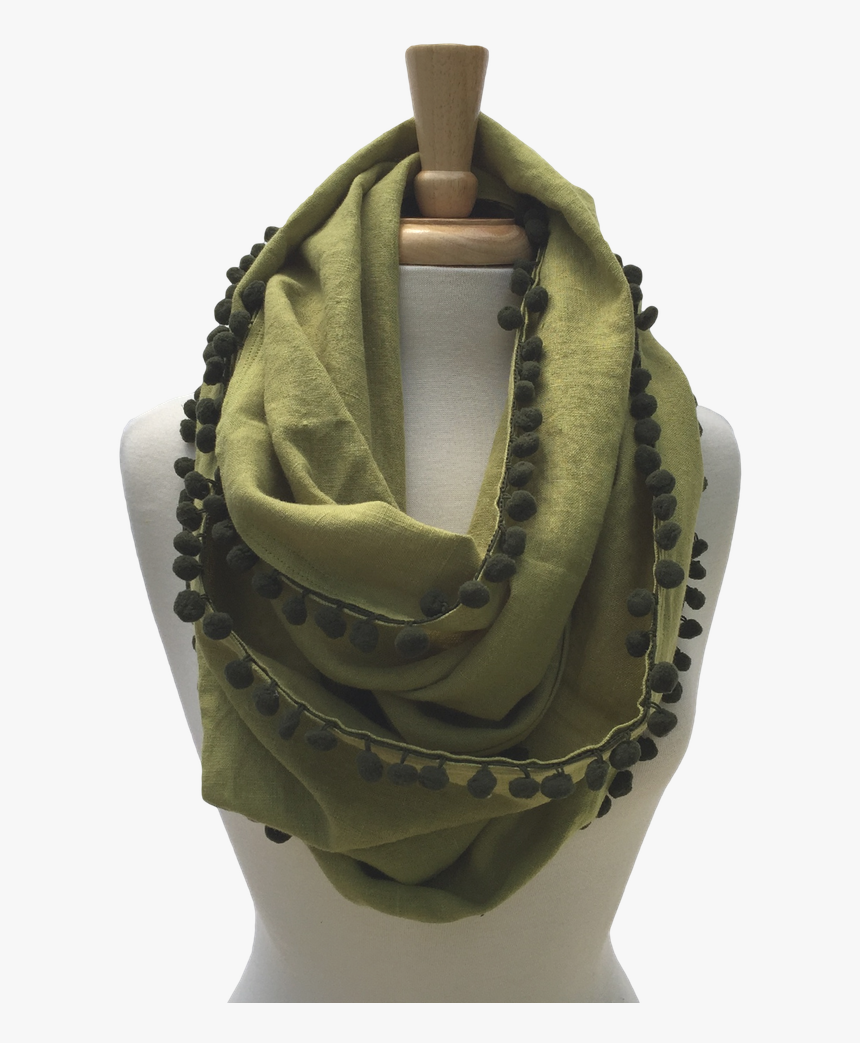 Linen Pom Pom Infinity Scarf - Scarf, HD Png Download, Free Download