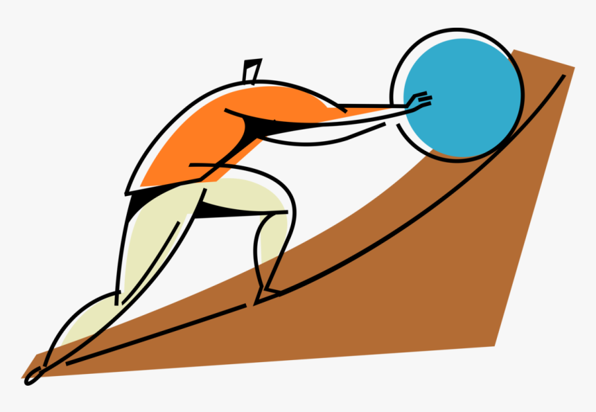 Vector Illustration Of Businessman Struggles To Roll, HD Png Download, Free Download