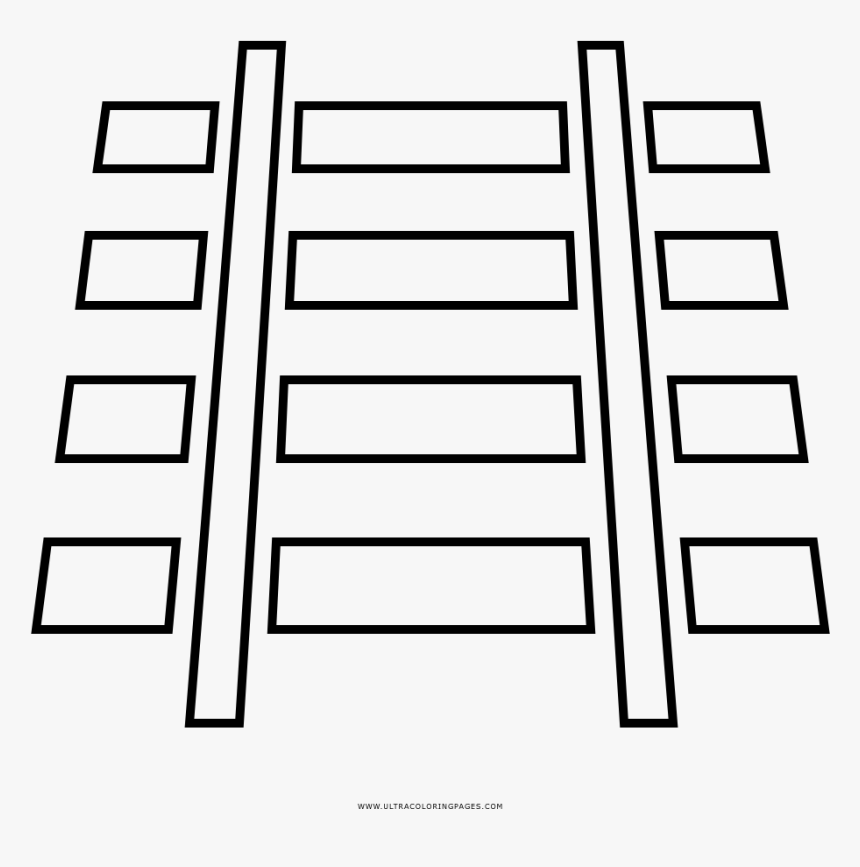 Train Tracks Coloring Page - Rieles De Tren Para Colorear, HD Png Download, Free Download