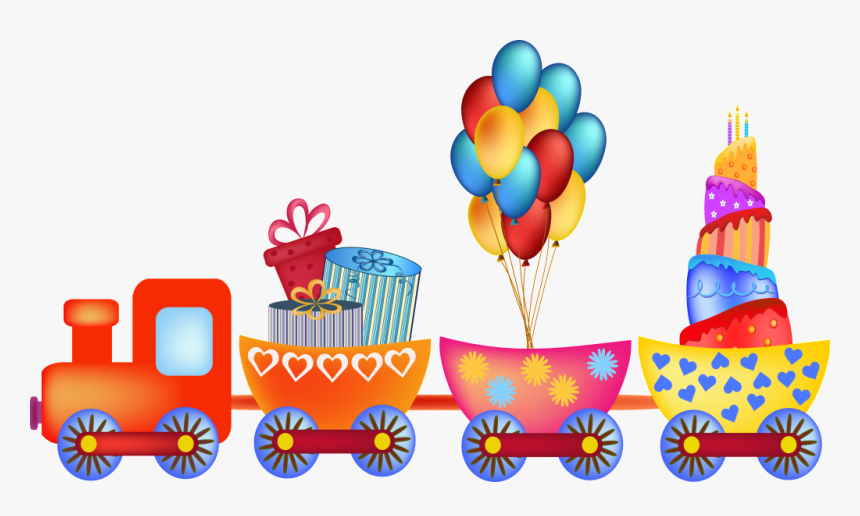 Hot Air Balloon Hd Cartoon Hand Drawn Small Train Toy - Happy Birthday Card With Name Writing, HD Png Download, Free Download