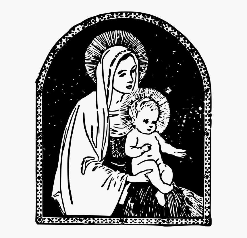 Emotion,art,monochrome Photography - Clip Art Mother Mary, HD Png Download, Free Download