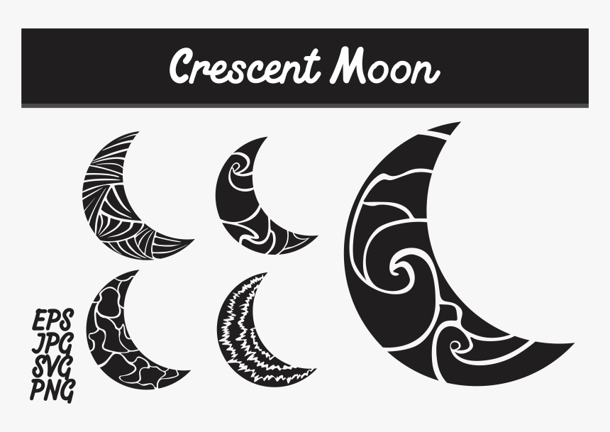 Crescent Moon Set Svg Vector Image Bunlde Graphic By - Vector Batik Megamendung Png, Transparent Png, Free Download