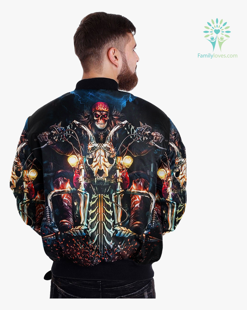 Skeleton Skull Rider Rock Over Print Jacket %tag Familyloves - British Army Veterans T Shirts, HD Png Download, Free Download