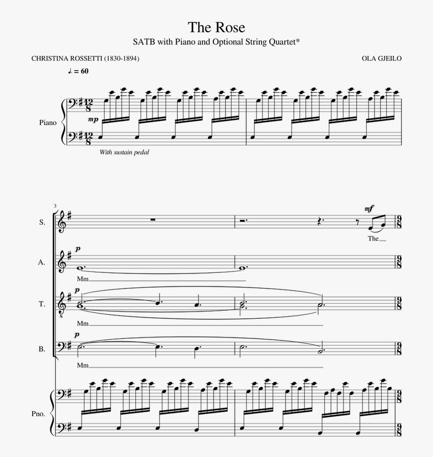 Rose Ola Gjeilo Sheet Music, HD Png Download, Free Download