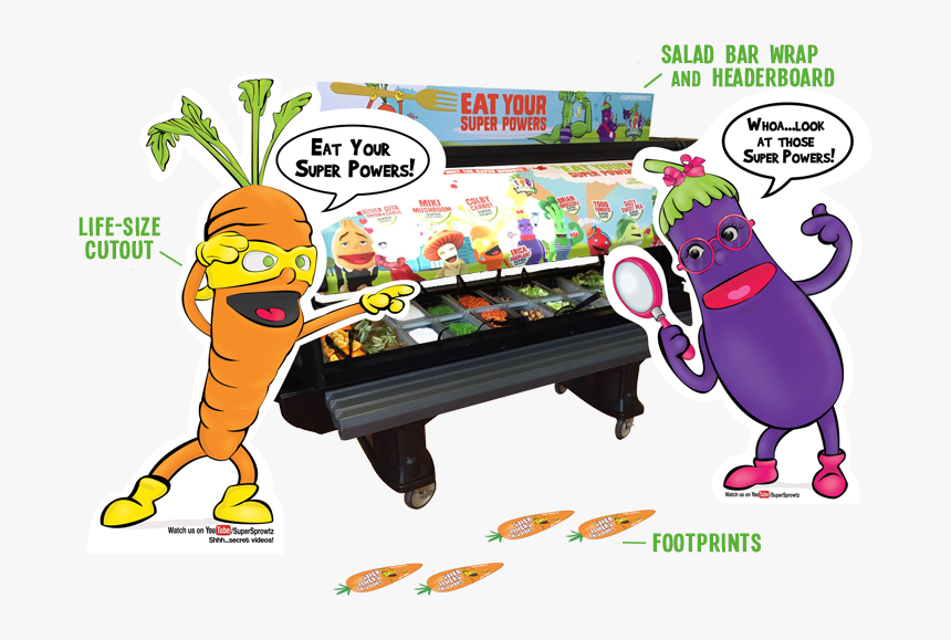 Salad Bar - Cartoons At A Salad Bar, HD Png Download, Free Download