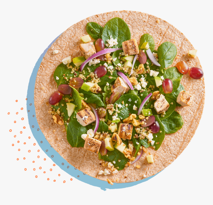 Open Salad Wrap With Lettuce And Chicken - Dish, HD Png Download, Free Download