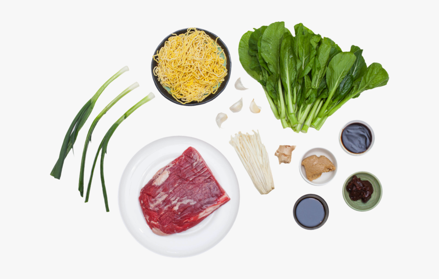 Beef Ramen Noodle Soup With Choy Sum And Enoki Mushrooms - Superfood, HD Png Download, Free Download