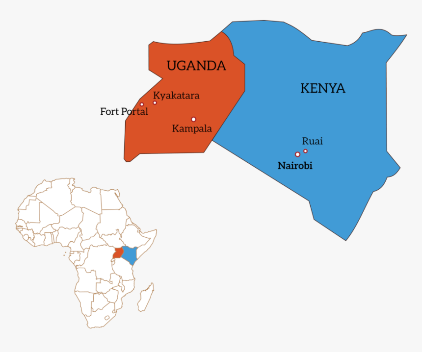 Uganda And Kenya Map, HD Png Download, Free Download