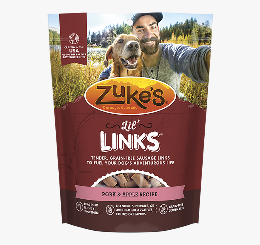Zukes Lil Links Pork & Apple Sausage Links For Dogs, - Zuke's Lil Links Apple Dog Treats, HD Png Download, Free Download