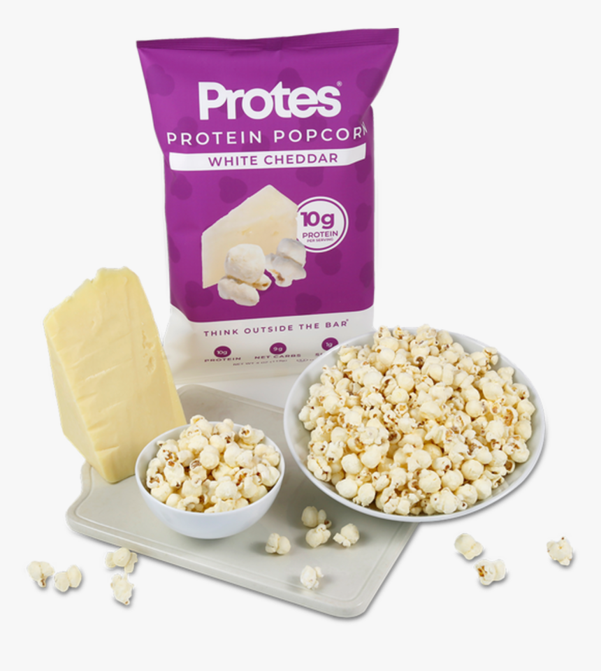 Protes White Cheddar Protein Popcorn Single Bag - Protes White Cheddar Popcorn, HD Png Download, Free Download
