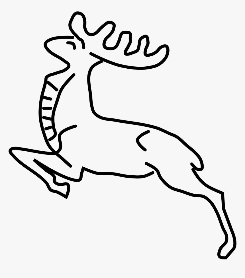Deer Jump Animal Free Photo - Clip Art Gazal Black And White, HD Png Download, Free Download