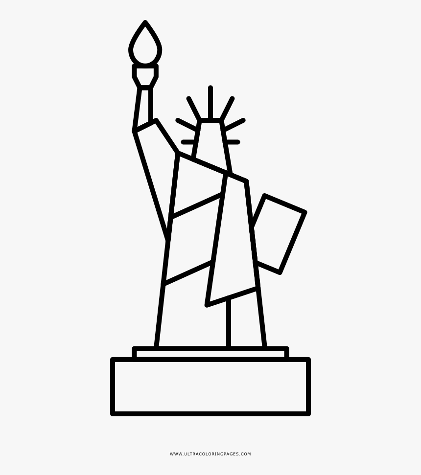 Estátua Da Liberdade Coloring Page - Statue Of Liberty Drawing Clip Art, HD Png Download, Free Download