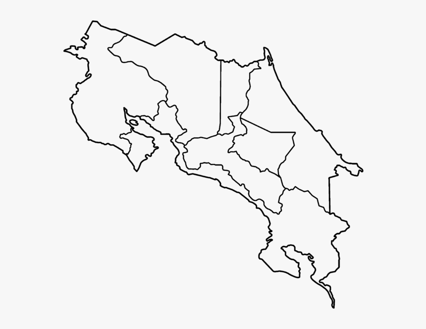 Costa Rica Provinces Blank - Mapa Costa Rica Vector, HD Png Download, Free Download