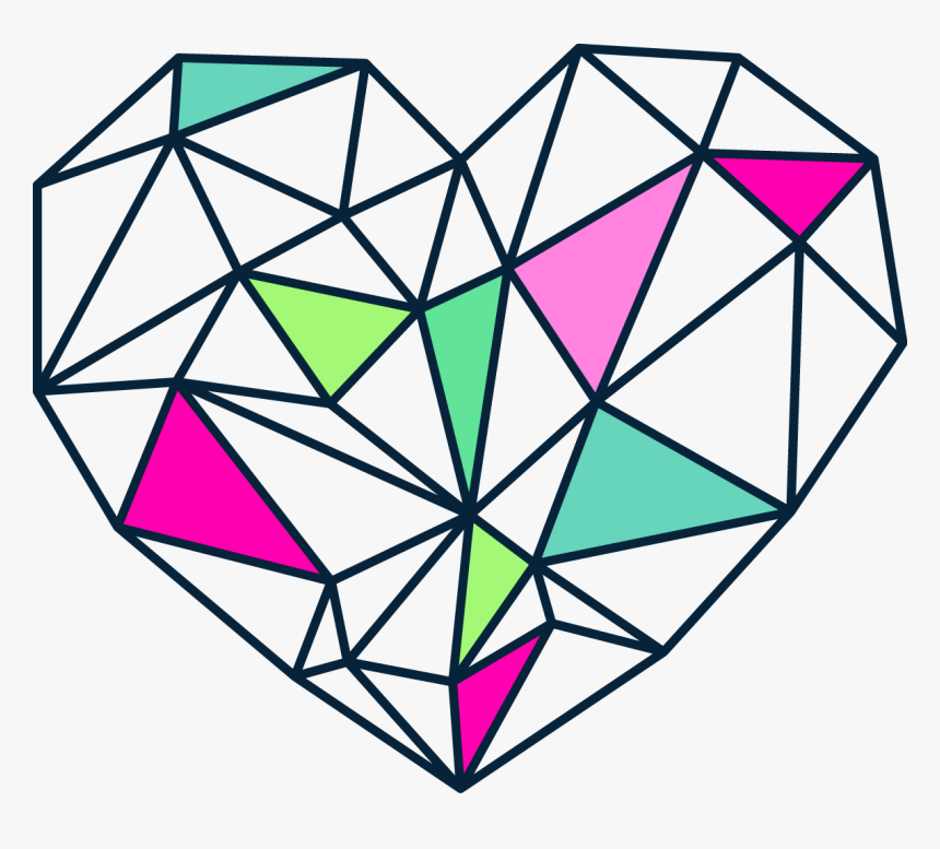 Quadro Com Moldura E Vidro Clipart , Png Download - Printable Geometric Heart Png, Transparent Png, Free Download