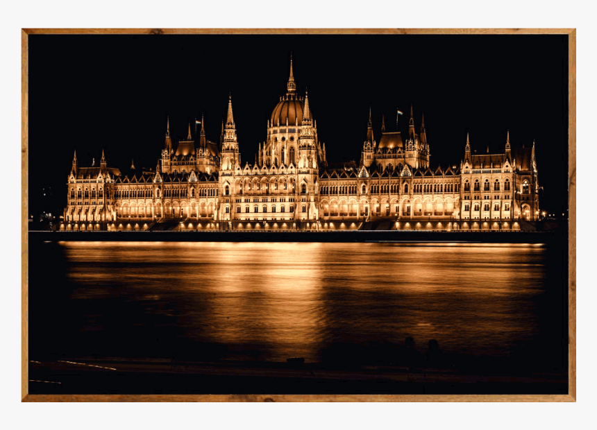 Quadro Decorativo Grande Com Moldura Rústica Parlamento - Hungarian Parliament Building, HD Png Download, Free Download