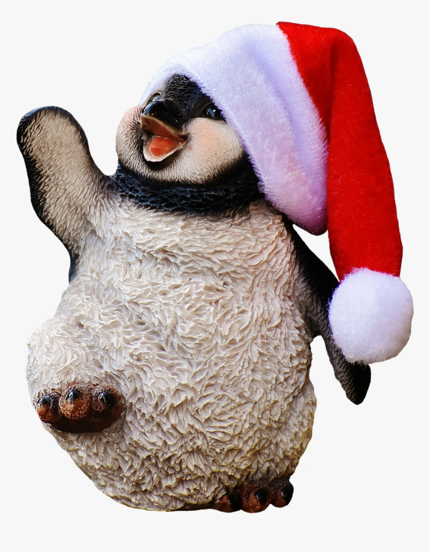 Transparent Christmas Penguin Clipart - Penguin With Santa Hat, HD Png Download, Free Download