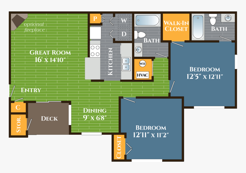 Stone Mountain Ga Apartment For Rent - Floor Plan, HD Png Download, Free Download