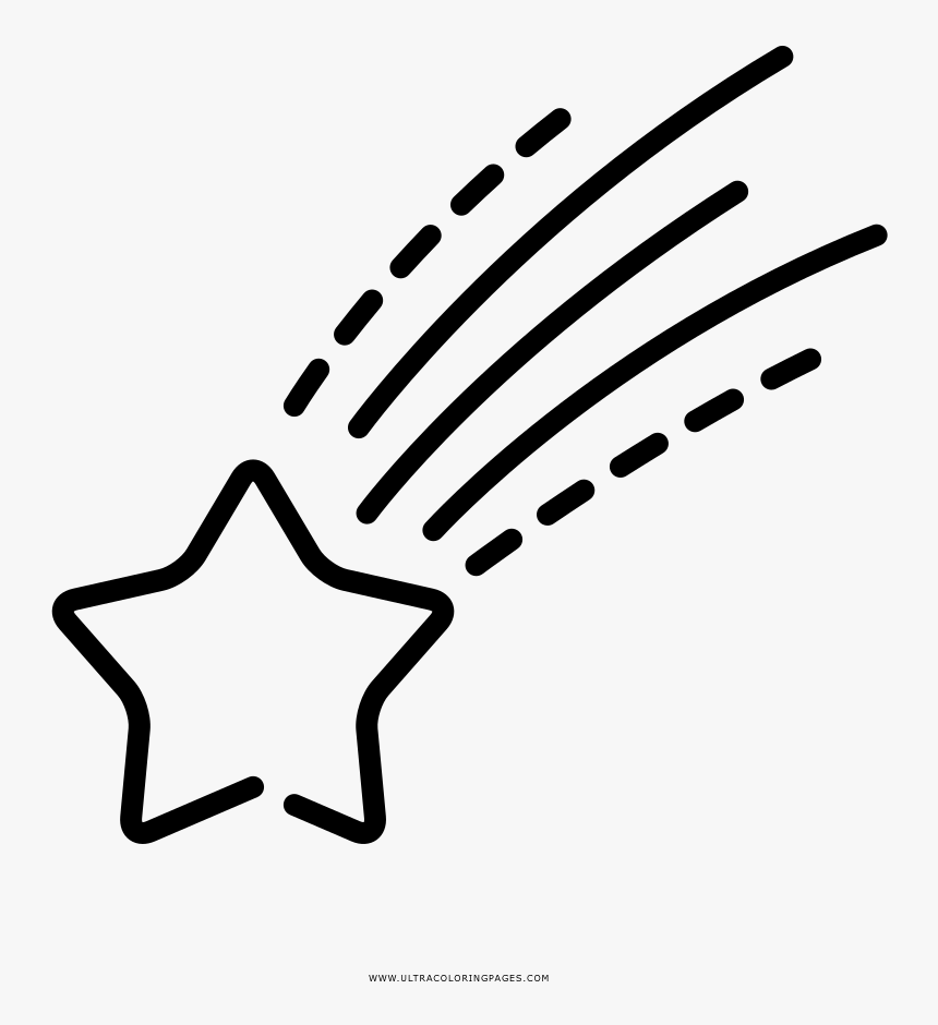 Estrella-fugaz Página Para Colorear - Outline Of A Shooting Star, HD Png Download, Free Download