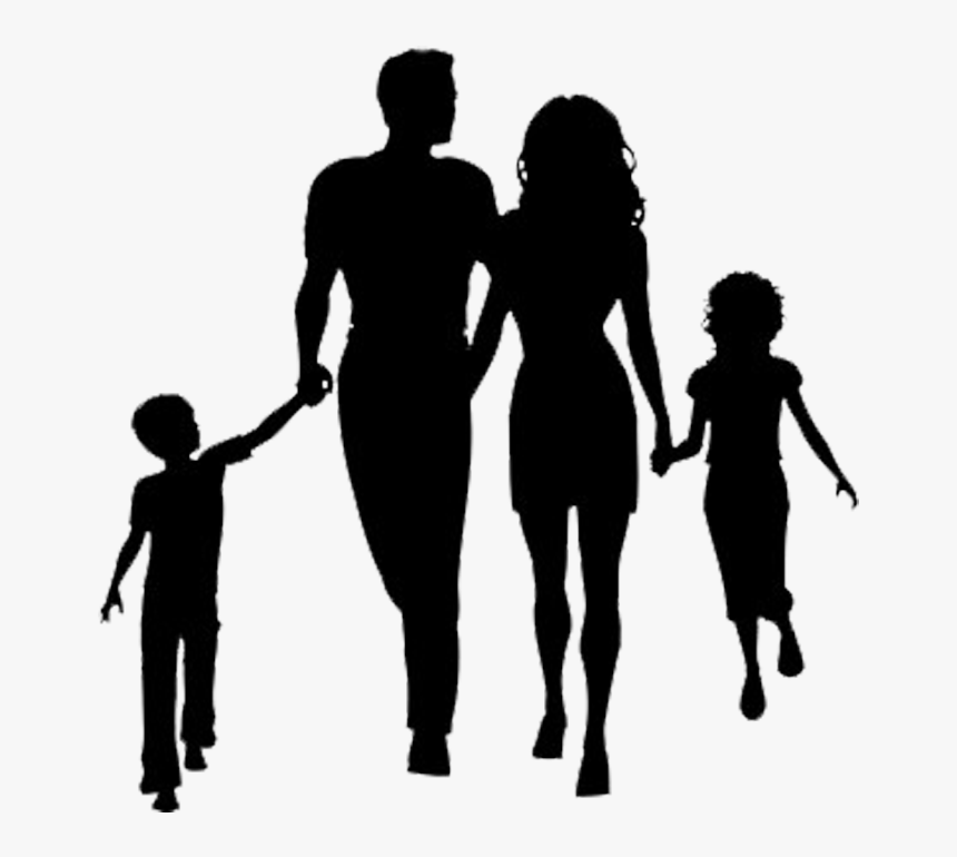 Family Therapy Child Stepfamily Mother - Family Holding Hands Silhouette, HD Png Download, Free Download