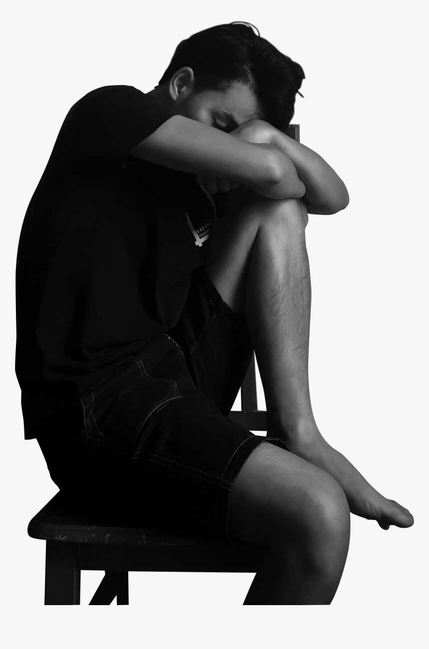 Sad Man Sitting Png, Transparent Png, Free Download