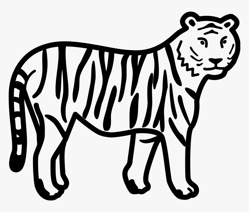 6 Pics Of Tiger Print Out Coloring Pages - Wild Animals Clipart Black And White, HD Png Download, Free Download