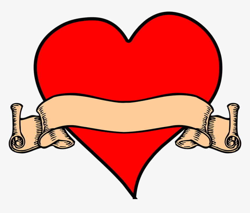 Heart Tattoo Png - Vintage Banner Png, Transparent Png, Free Download