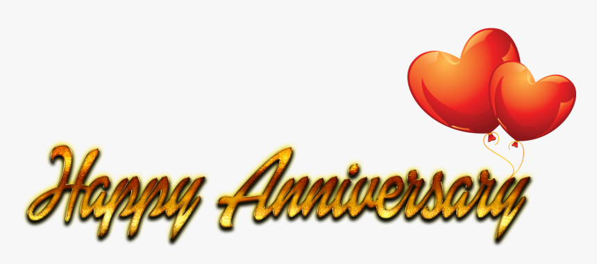 Happy Anniversary Text Png - Heart, Transparent Png, Free Download