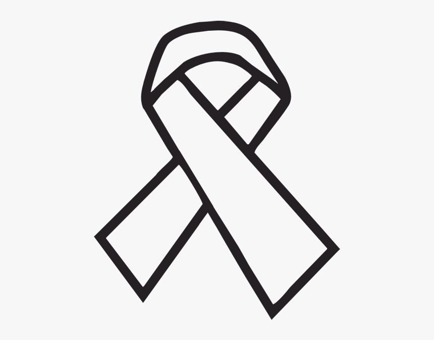 Breast Cancer Ribbon Black And White Png, Transparent Png, Free Download