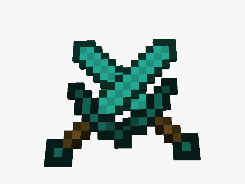 Minecraft Swords Crossed Png - Minecraft Sword Png, Transparent Png, Free Download