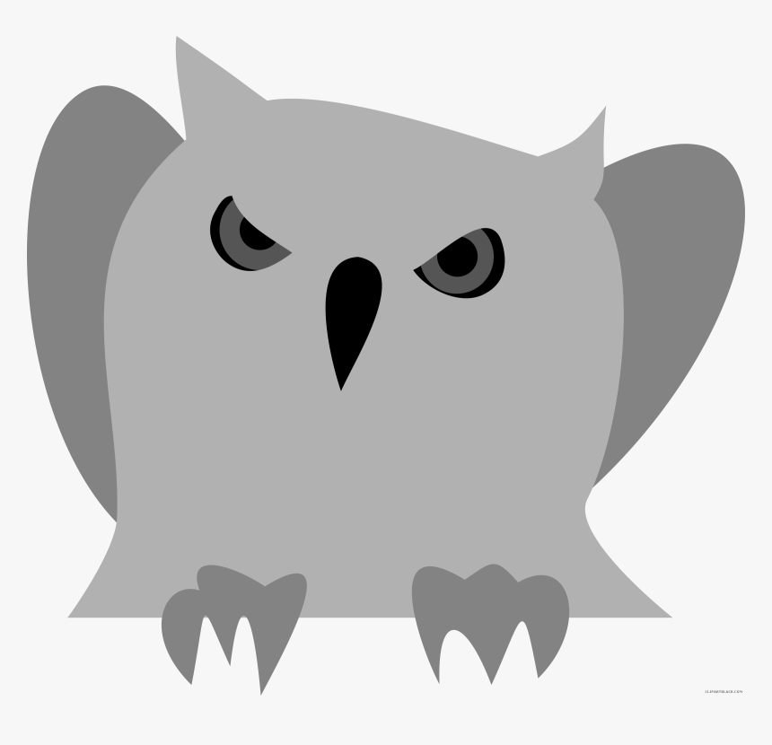 Owl High Quality Animal Free Black White Clipart Images - Angry Owl Cartoon Png, Transparent Png, Free Download