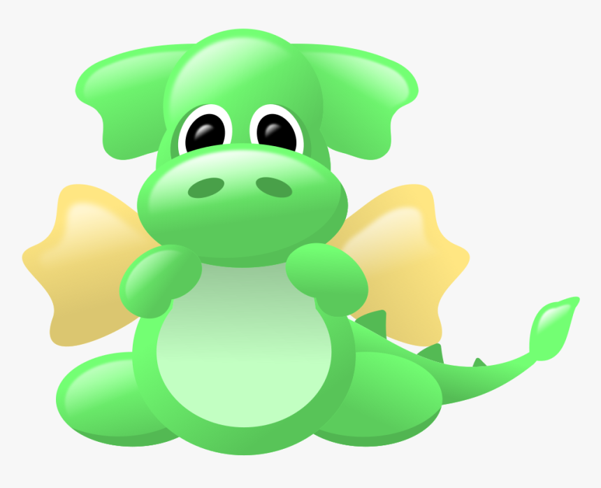 Cute Dragon Green And Gold - Dragon Caricatura Png, Transparent Png, Free Download