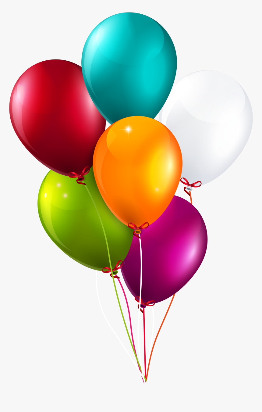 Colorful Balloons Bunch Large Png Clipart Image - Bunch Of Balloons Party, Transparent Png, Free Download