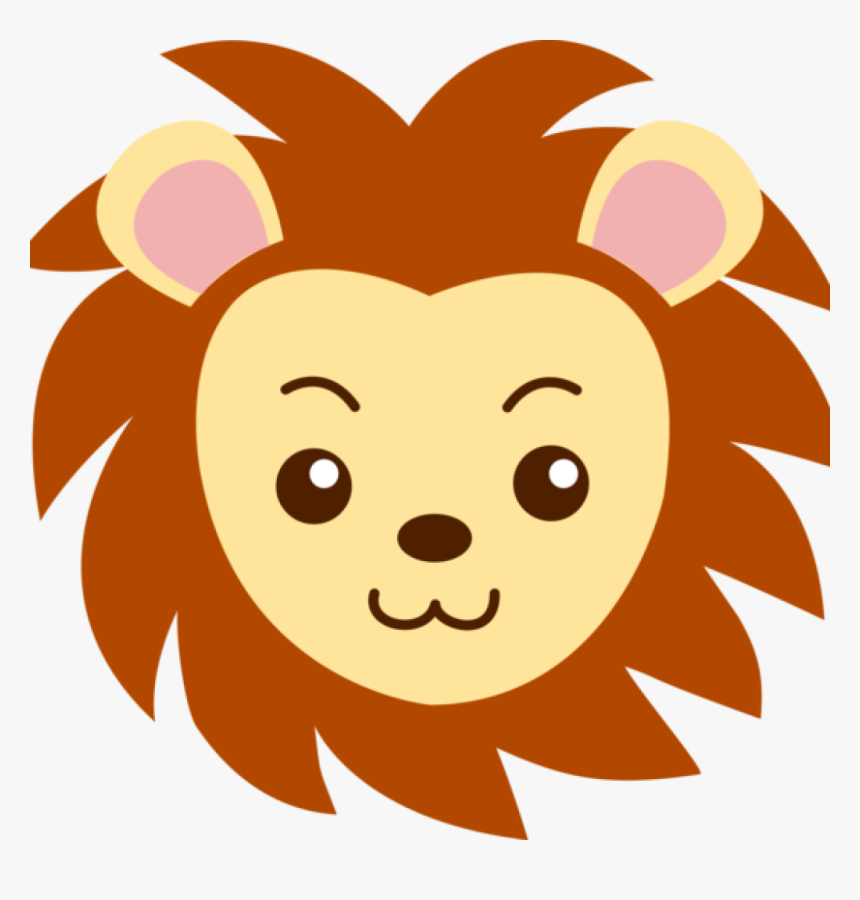 Cute Lion Clipart Lions Head Cute Clipart Music Clipart - Cartoon Lion Face Drawing, HD Png Download, Free Download