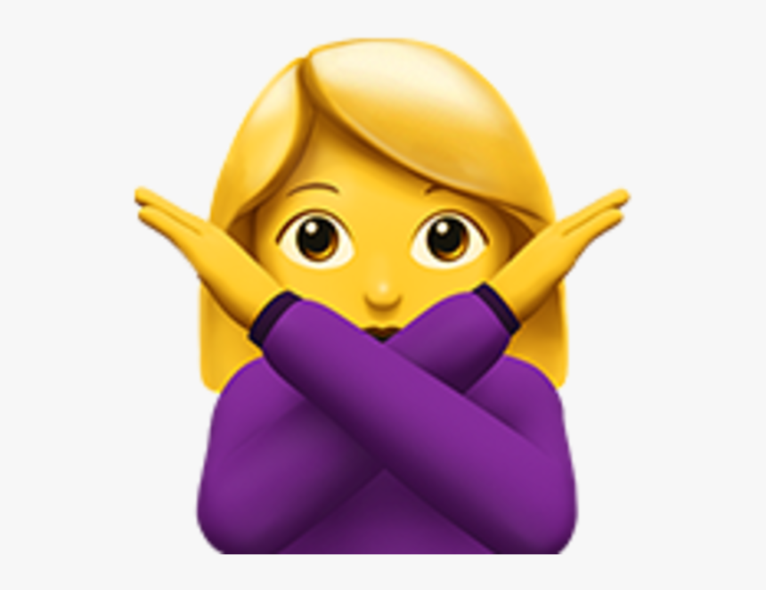 No Emoji Iphone Gesture Emoticon - Woman Saying No Emoji, HD Png Download, Free Download