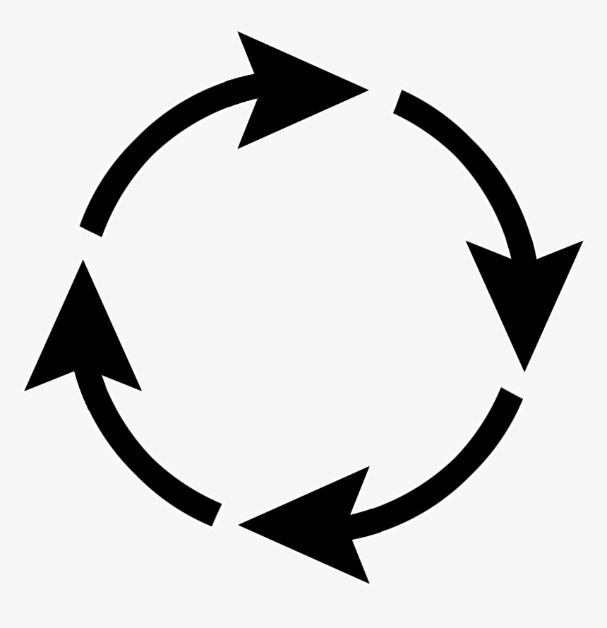 Arrow Circle White Outline - Circle With Arrows Png, Transparent Png, Free Download