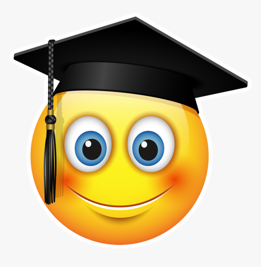 Emoji Clipart Graduation - Sevimli Gülen Yüz Emoji, HD Png Download ...