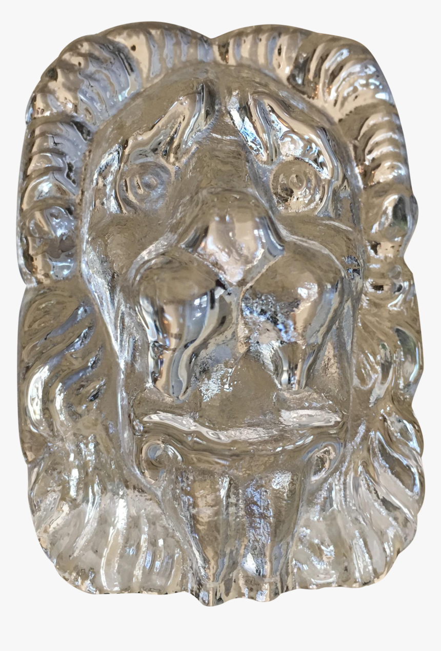Vintage Art Glass Lions Head Paper Weight - Carving, HD Png Download, Free Download