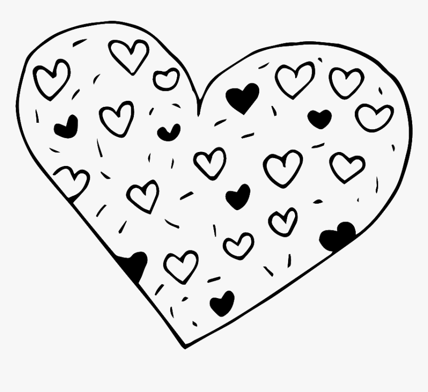 Black And White Hand Drawn Heart Shaped Love Vector - Love Vector Png, Transparent Png, Free Download