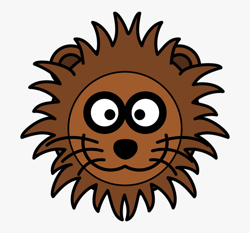 Lion, Head, Cat, Mane, Grinning, Zoo, Cartoon, Wildlife - Free Cartoon Clipart Lion, HD Png Download, Free Download
