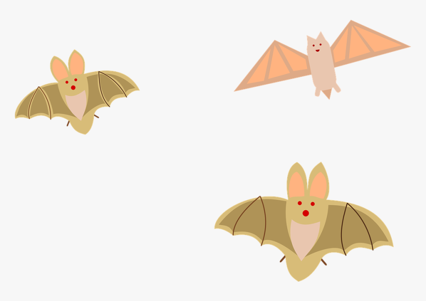 Bats, Flying, Cartoon, Color, Cute, Halloween, Three - Cute Bat Clip Art, HD Png Download, Free Download