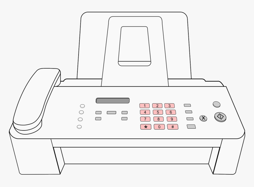 Drawing Of A Fax Machine, HD Png Download, Free Download