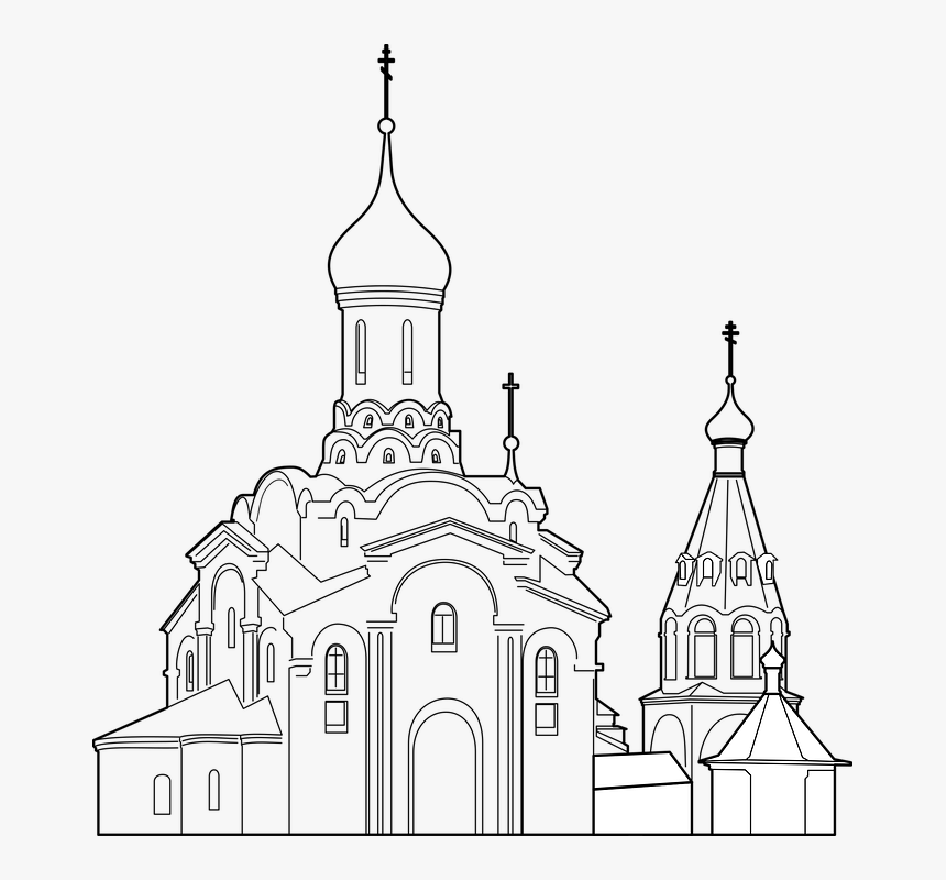 Cathedral, Christianity, Religion, Russia, Temple - Cathedral Clipart Black And White Png, Transparent Png, Free Download